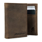 Leather Trifold Wallet With Embossed Sasquatch