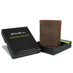 Leather Trifold Wallet With Embossed Sasquatch