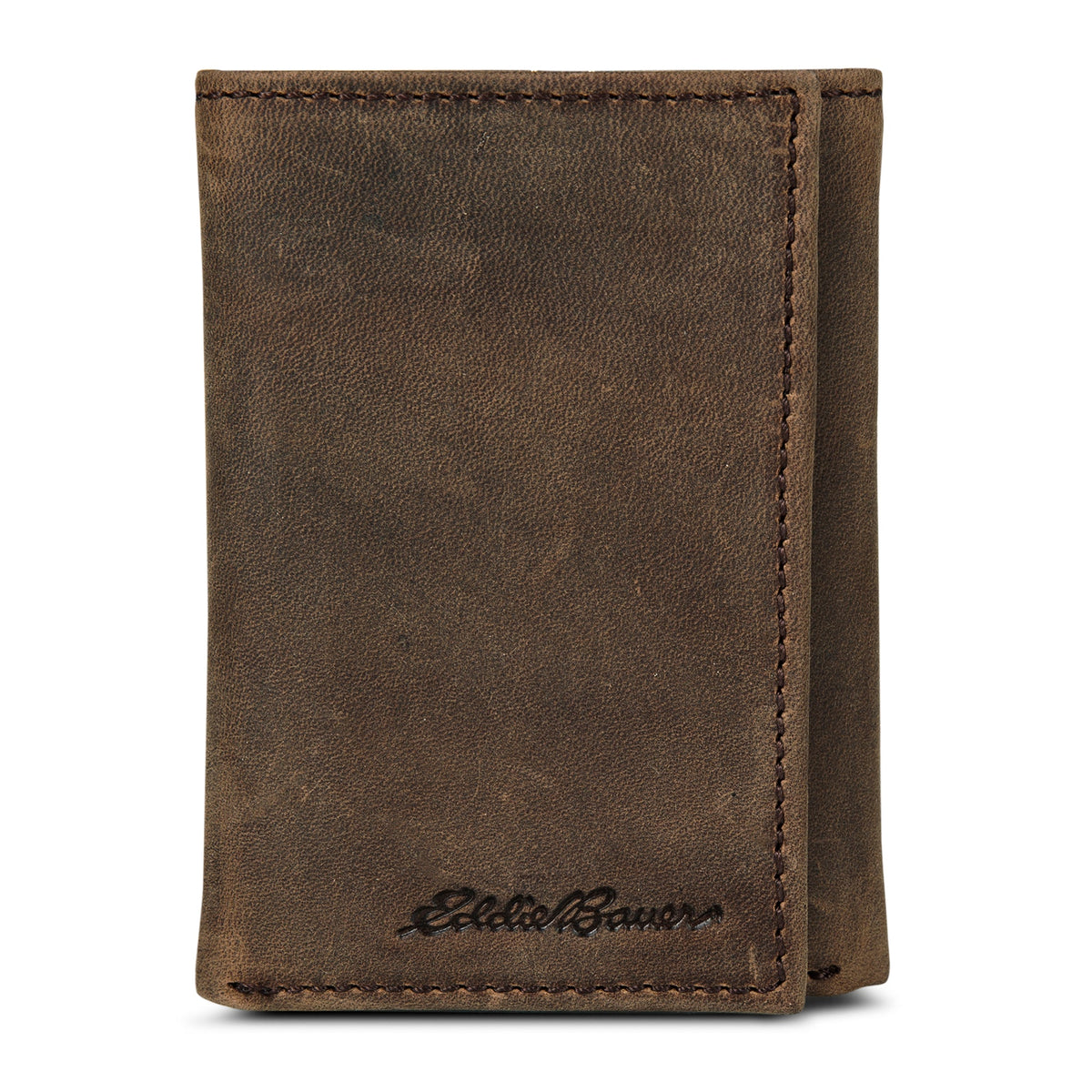 Leather Trifold Wallet With Embossed Sasquatch