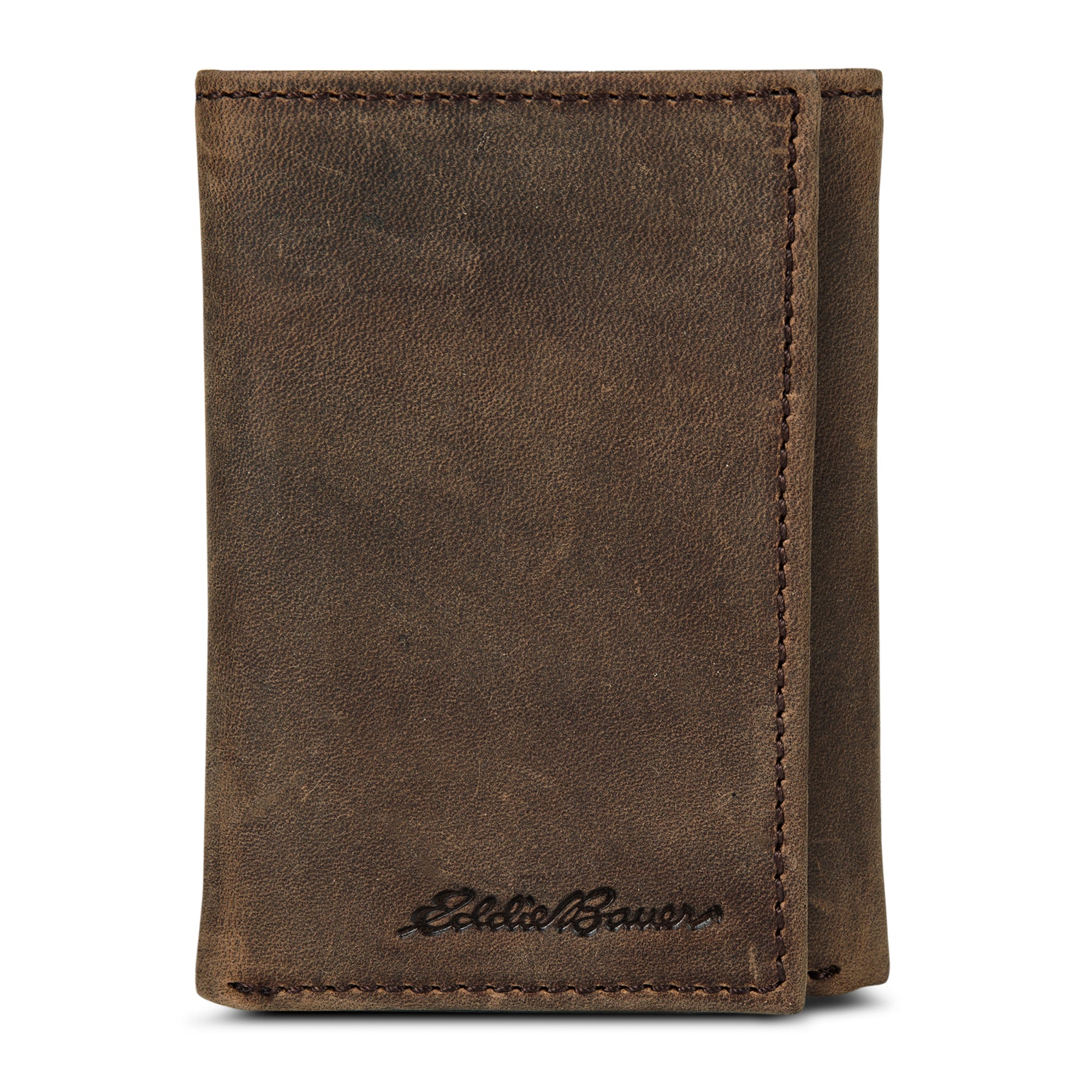 Leather Trifold Wallet With Embossed Sasquatch