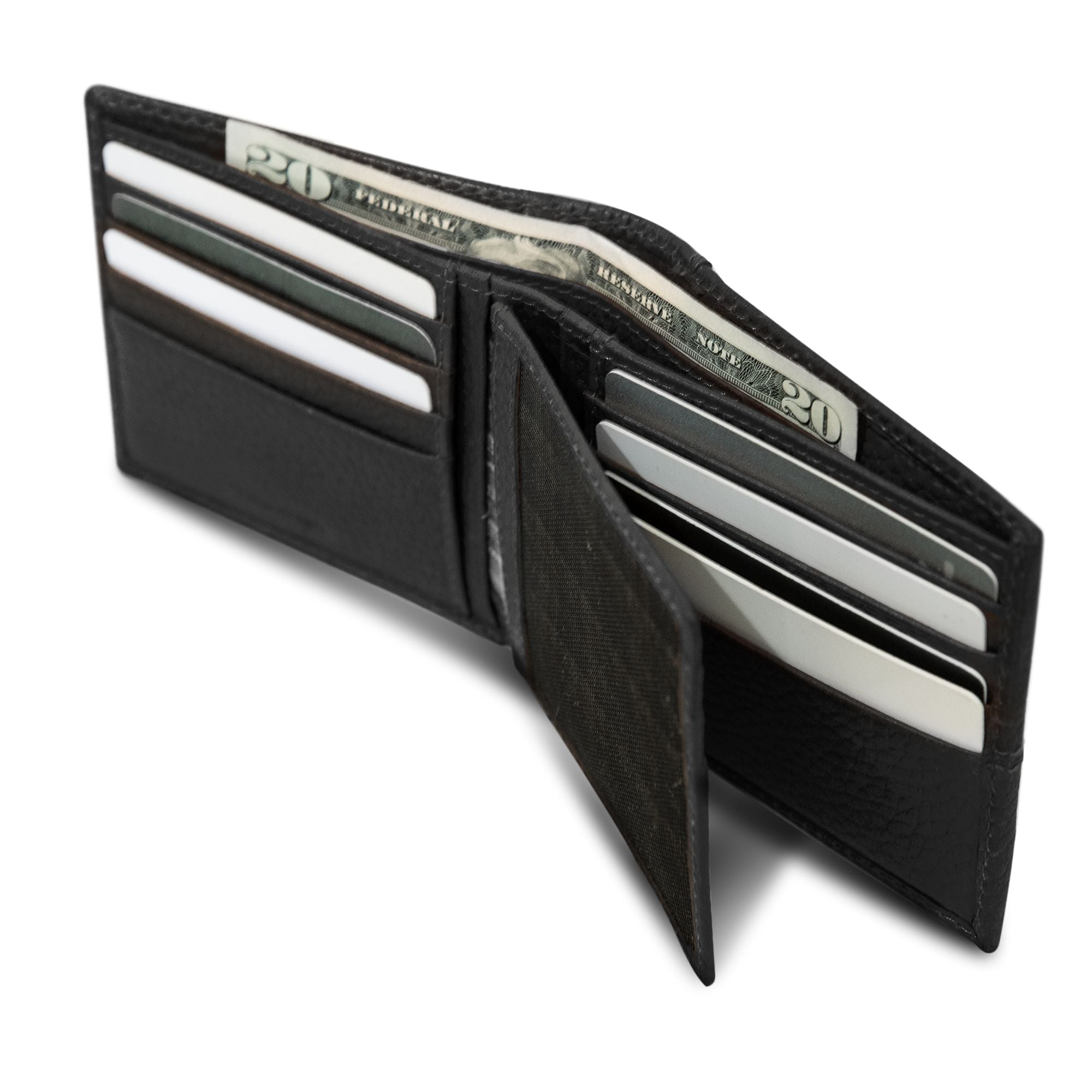 Extra Capacity Rugged Leather Bifold With Flip Id