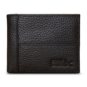 Extra Capacity Rugged Leather Bifold With Flip Id - Black