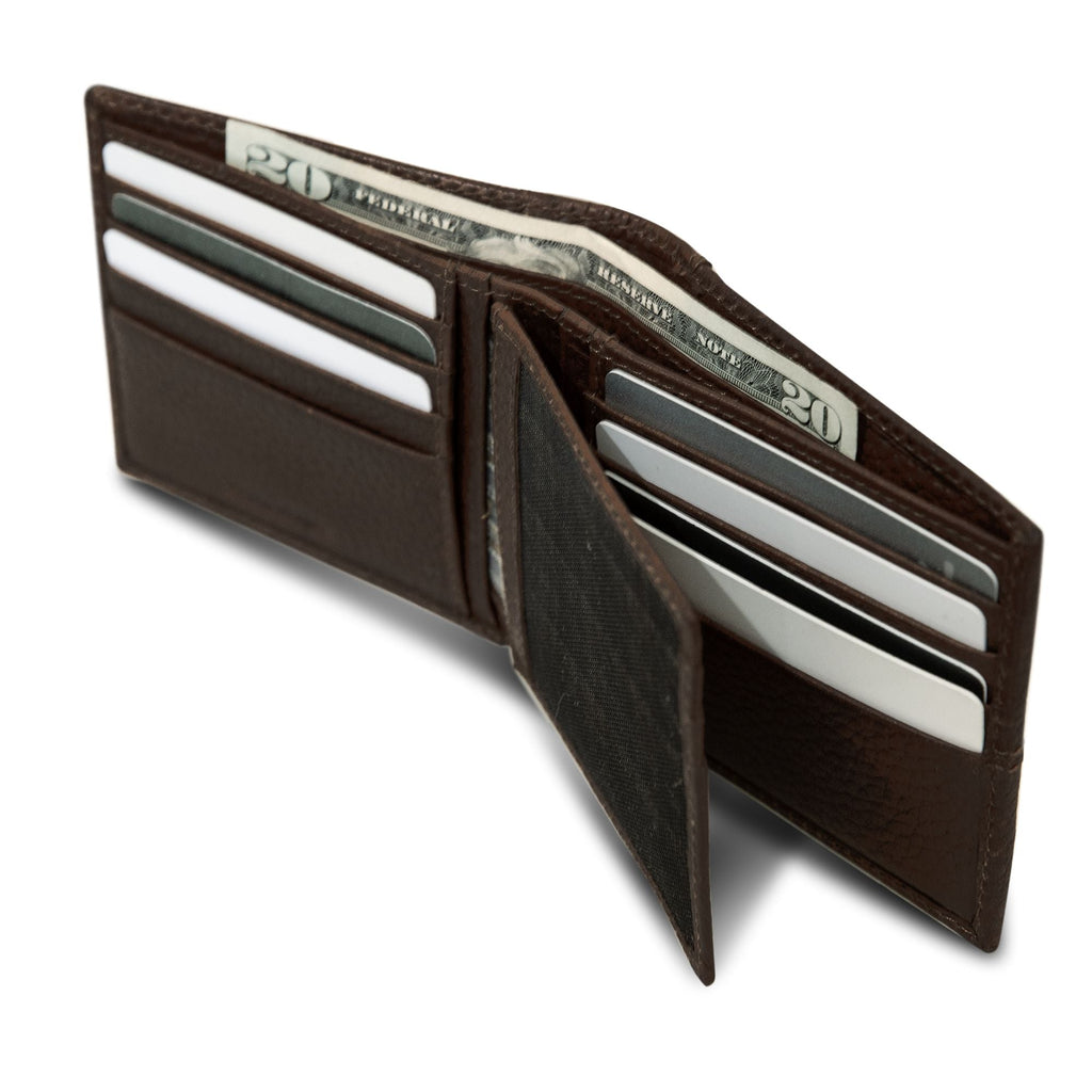 Extra Capacity Rugged Leather Bifold With Flip Id
