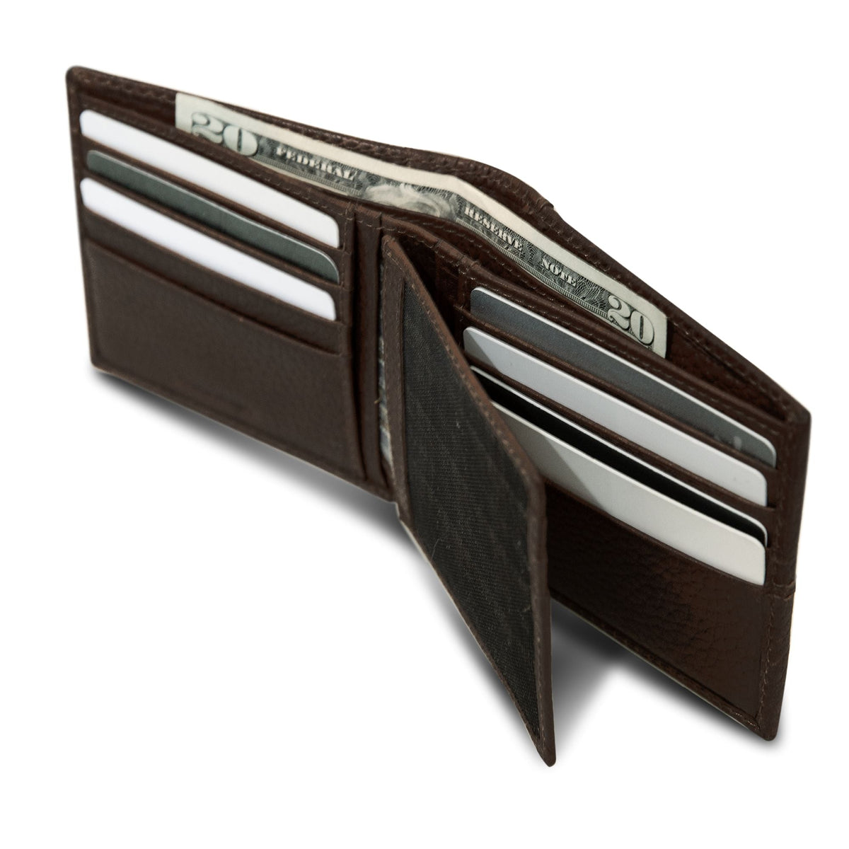 Extra Capacity Rugged Leather Bifold With Flip Id