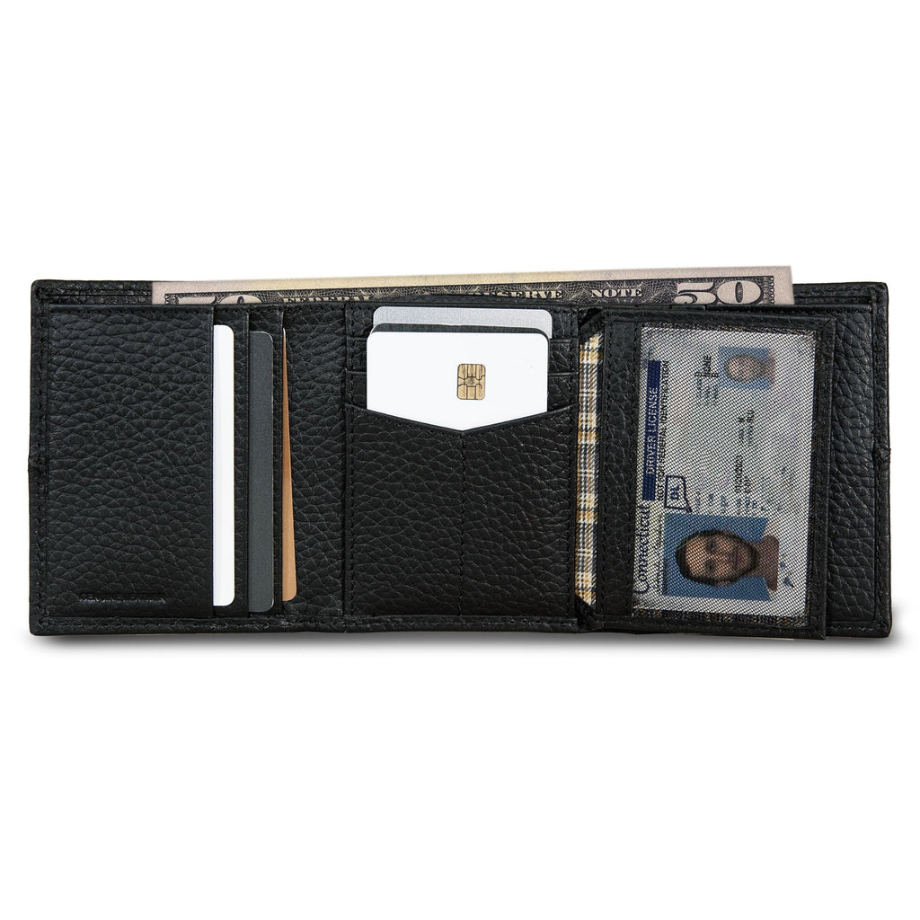 Extra Capacity Rugged Leather Trifold With Flip Id