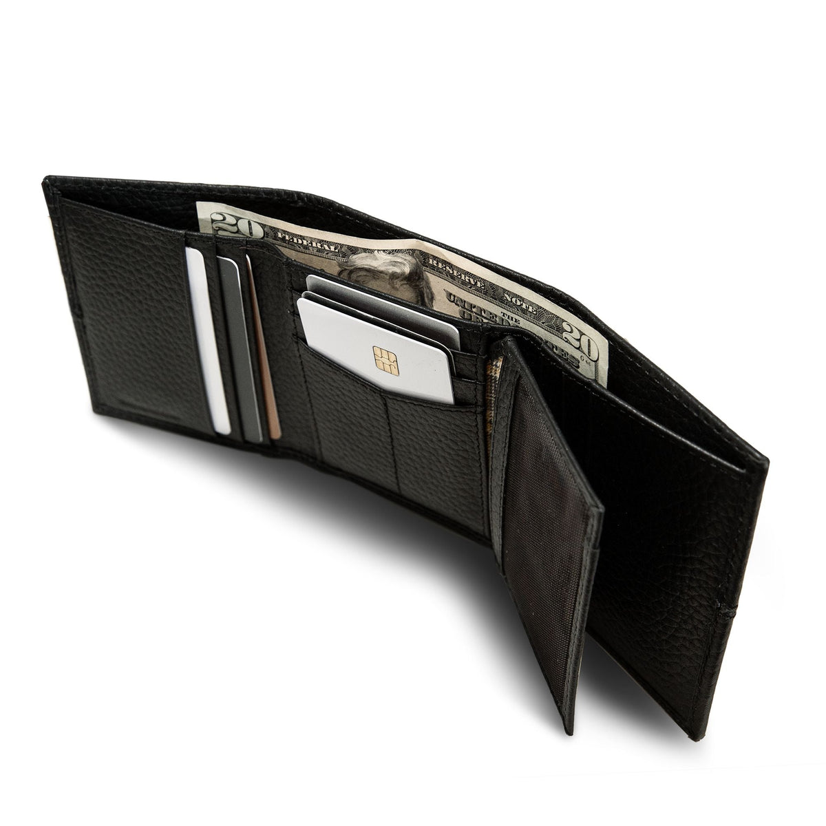 Extra Capacity Rugged Leather Trifold With Flip Id