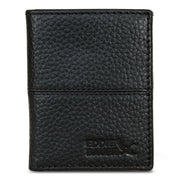 Extra Capacity Rugged Leather Trifold With Flip Id - Black