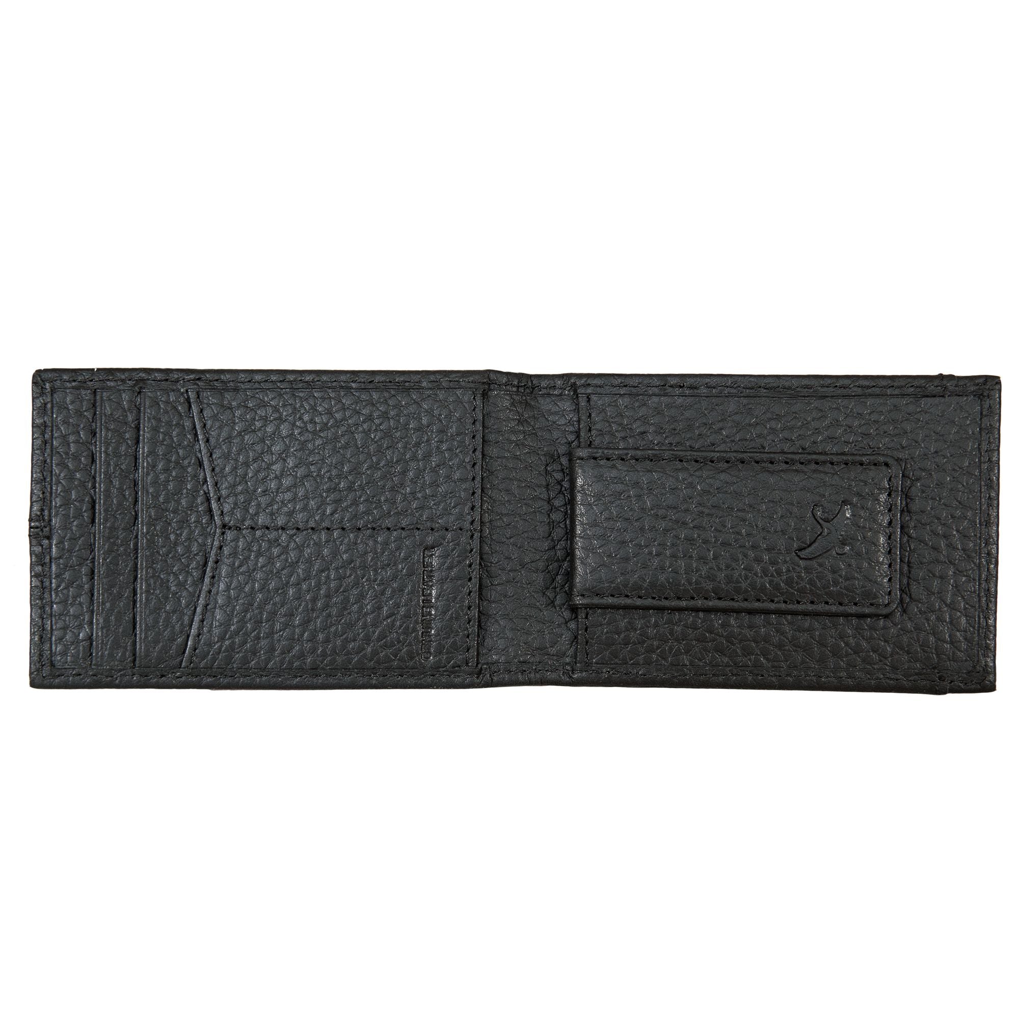 Rugged Leather Money Clip Bifold Wallet
