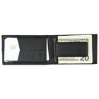 Rugged Leather Money Clip Bifold Wallet