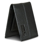 Rugged Leather Money Clip Bifold Wallet