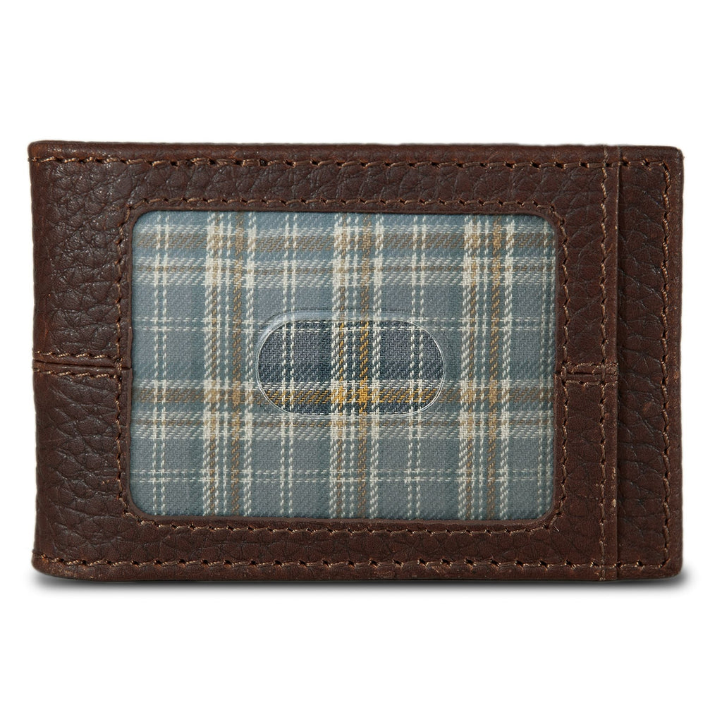 Rugged Leather Money Clip Bifold Wallet