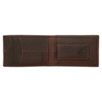Rugged Leather Money Clip Bifold Wallet