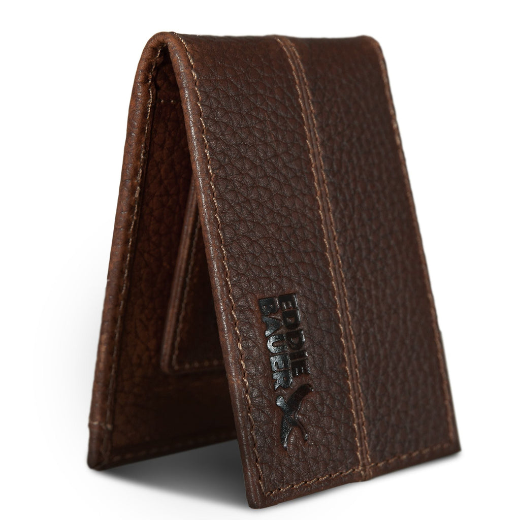 Rugged Leather Money Clip Bifold Wallet