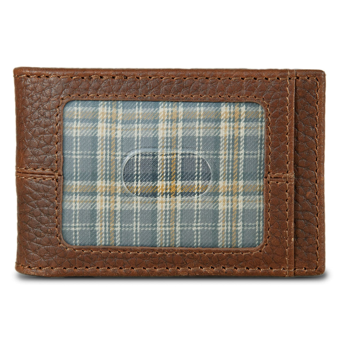 Rugged Leather Money Clip Bifold Wallet