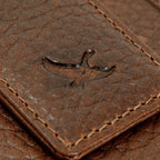 Rugged Leather Money Clip Bifold Wallet