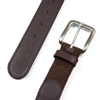 Men's Rugged Leather Belt With Stretch Tab