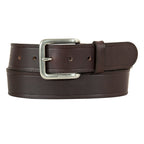 Men's Rugged Leather Belt With Stretch Tab