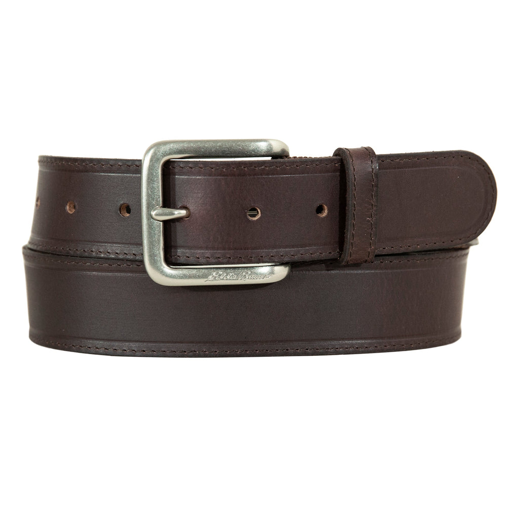 Men's Rugged Leather Belt With Stretch Tab