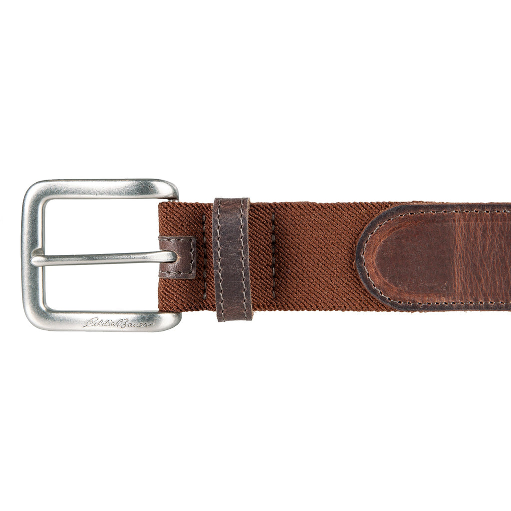 Men's Rugged Leather Belt With Stretch Tab
