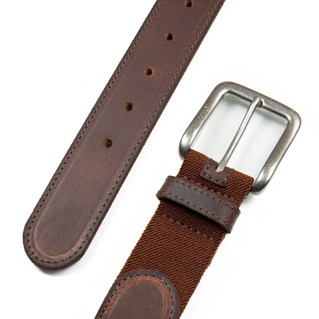 Men's Rugged Leather Belt With Stretch Tab