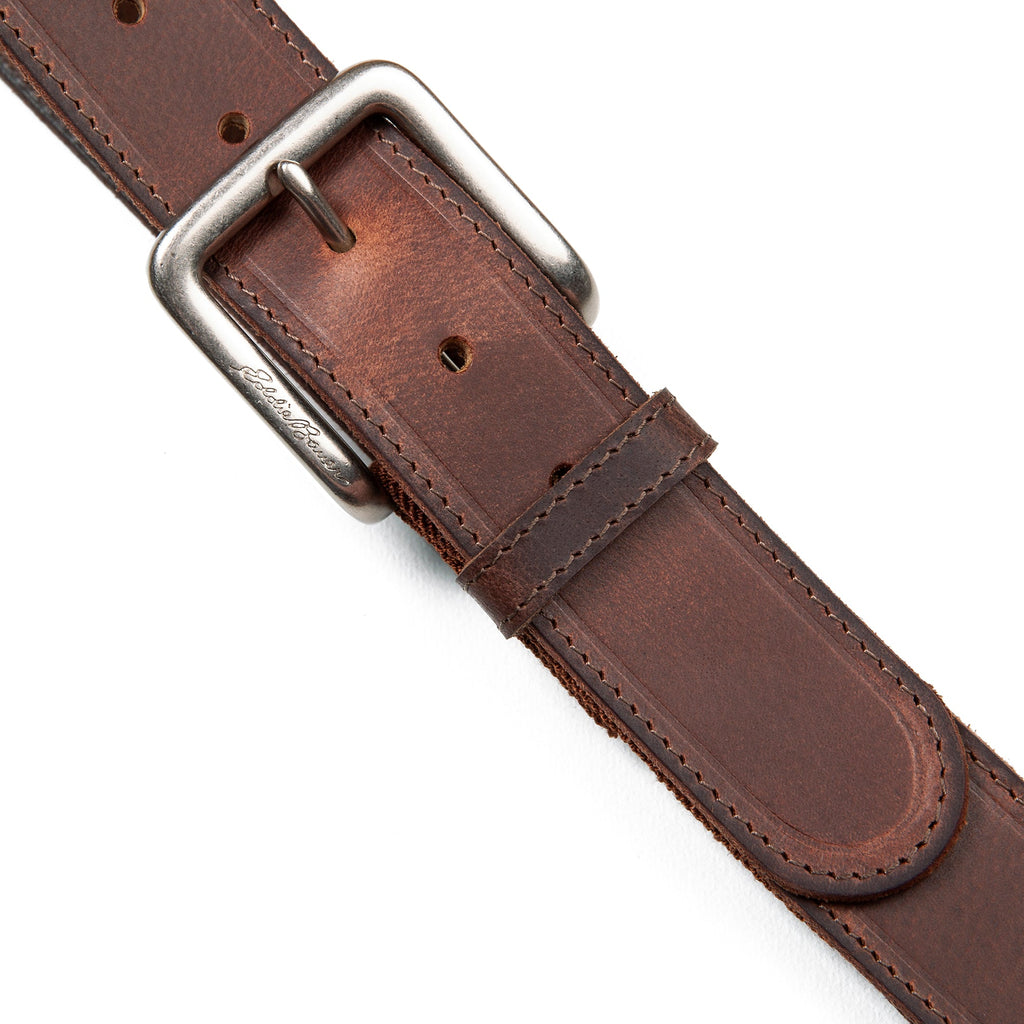 Men's Rugged Leather Belt With Stretch Tab