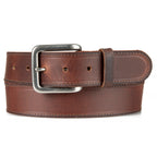 Men's Rugged Leather Belt With Stretch Tab