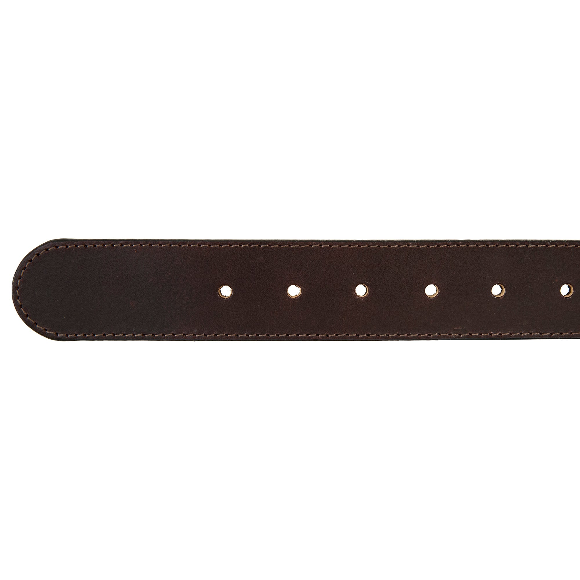 Men's Rugged Leather Belt With Stretch Tab And Sasquatch Design