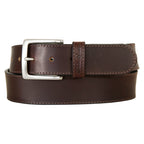 Men's Rugged Leather Belt With Stretch Tab And Sasquatch Design