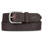 Men's Hand Tacked Leather Jean Belt - Brown