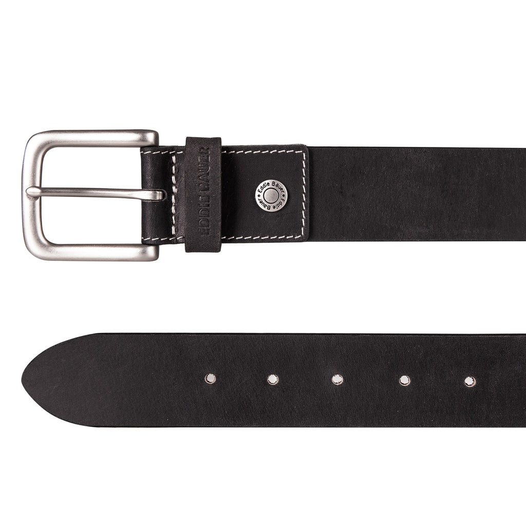 Men's Bridle Leather Belt With Nickel Finish Buckle
