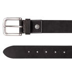 Men's Bridle Leather Belt With Nickel Finish Buckle