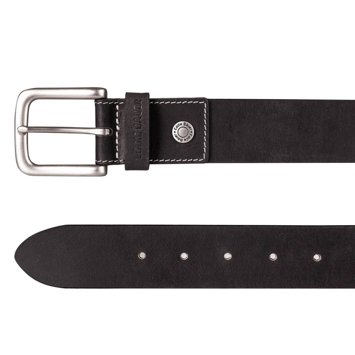 Men's Bridle Leather Belt With Nickel Finish Buckle