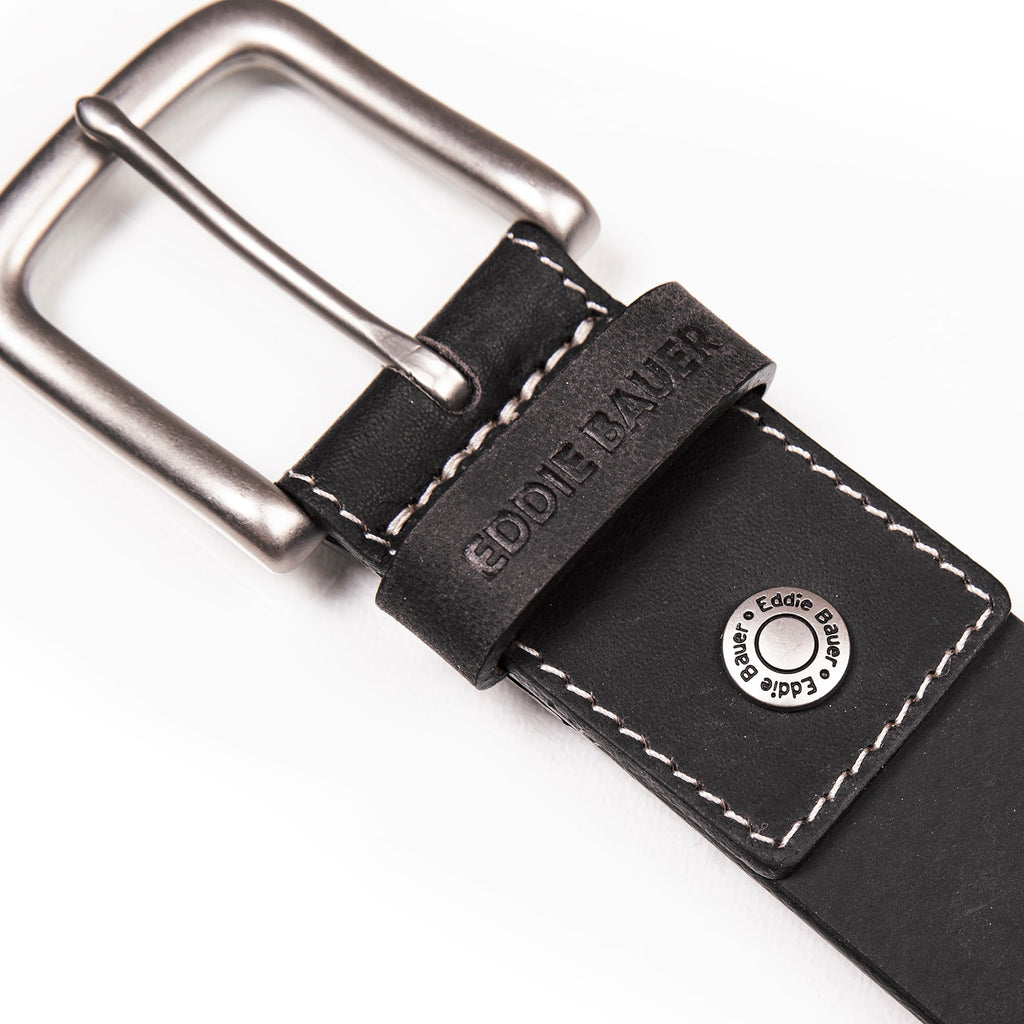 Men's Bridle Leather Belt With Nickel Finish Buckle