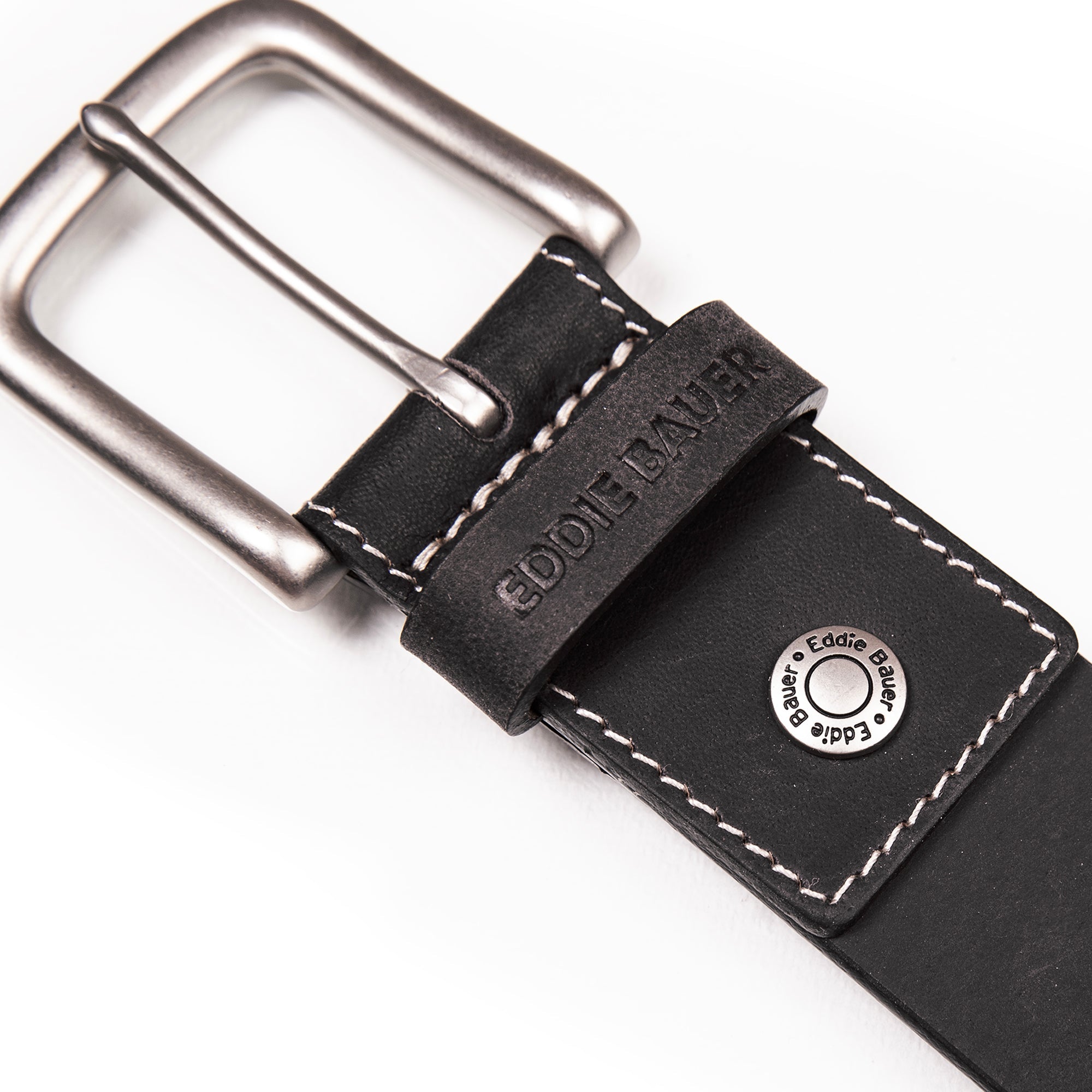 Men's Bridle Leather Belt With Nickel Finish Buckle
