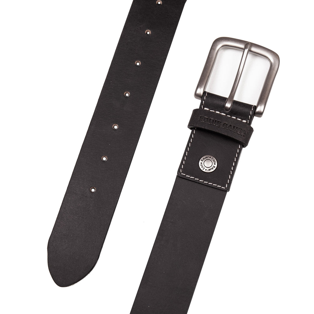 Men's Bridle Leather Belt With Nickel Finish Buckle