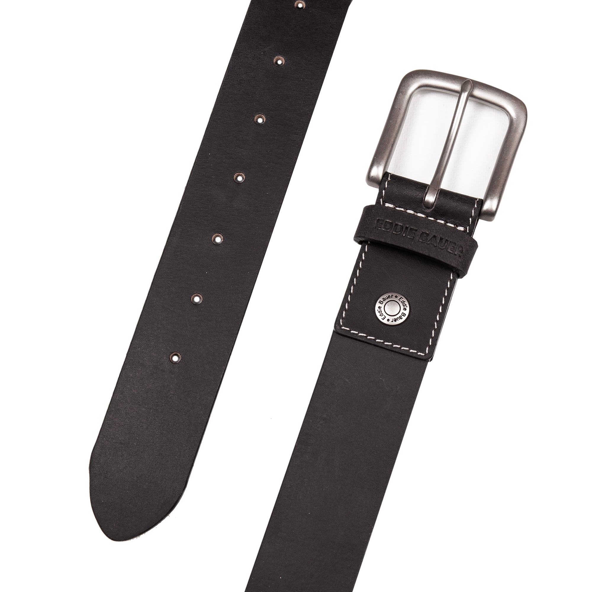 Men's Bridle Leather Belt With Nickel Finish Buckle