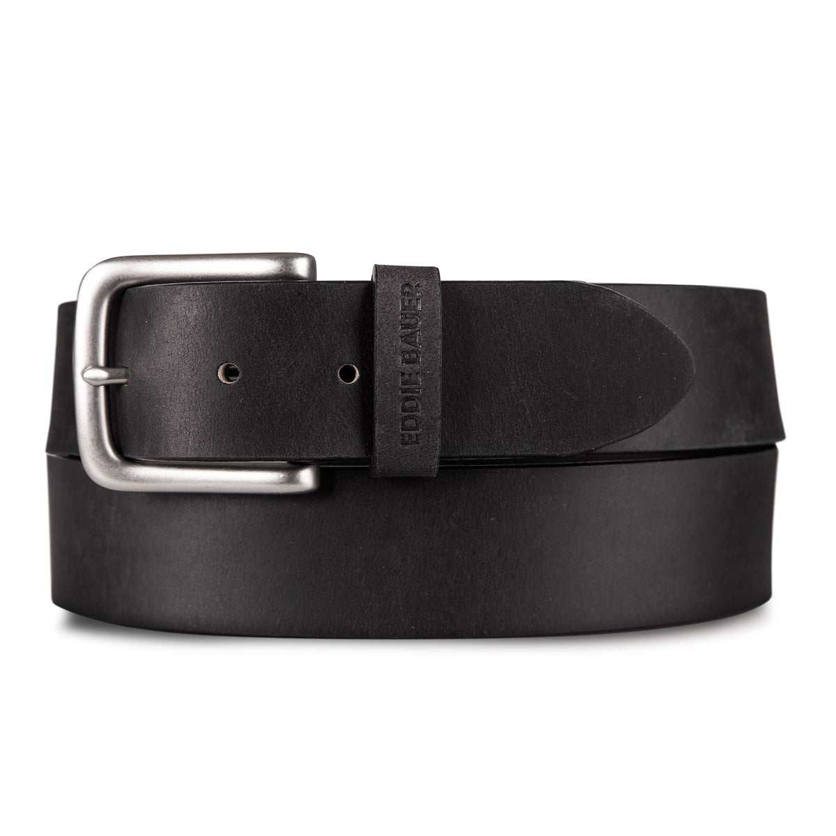 Men's Bridle Leather Belt With Nickel Finish Buckle