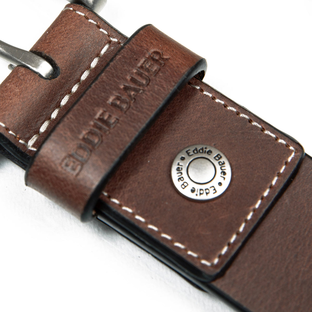 Men's Bridle Leather Belt With Nickel Finish Buckle
