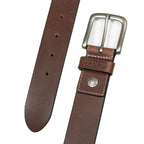 Men's Bridle Leather Belt With Nickel Finish Buckle