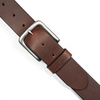 Men's Bridle Leather Belt With Nickel Finish Buckle