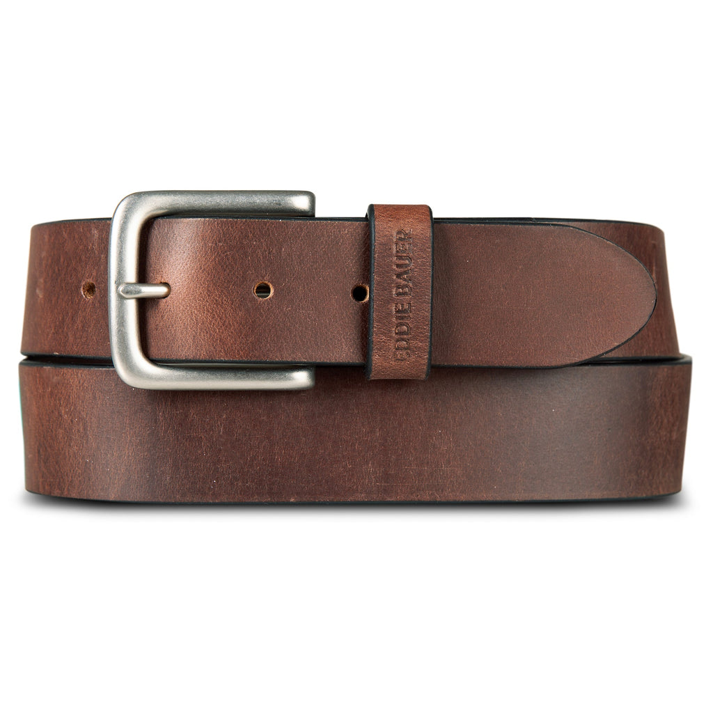 Men's Bridle Leather Belt With Nickel Finish Buckle