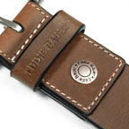 Men's Bridle Leather Belt With Nickel Finish Buckle