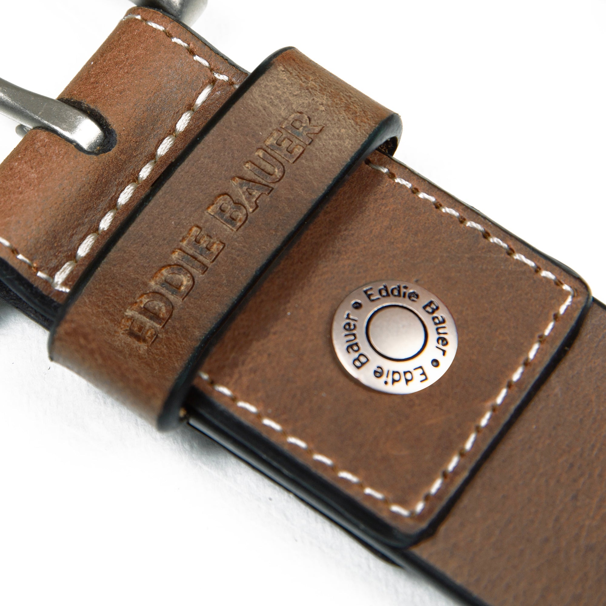 Men's Bridle Leather Belt With Nickel Finish Buckle