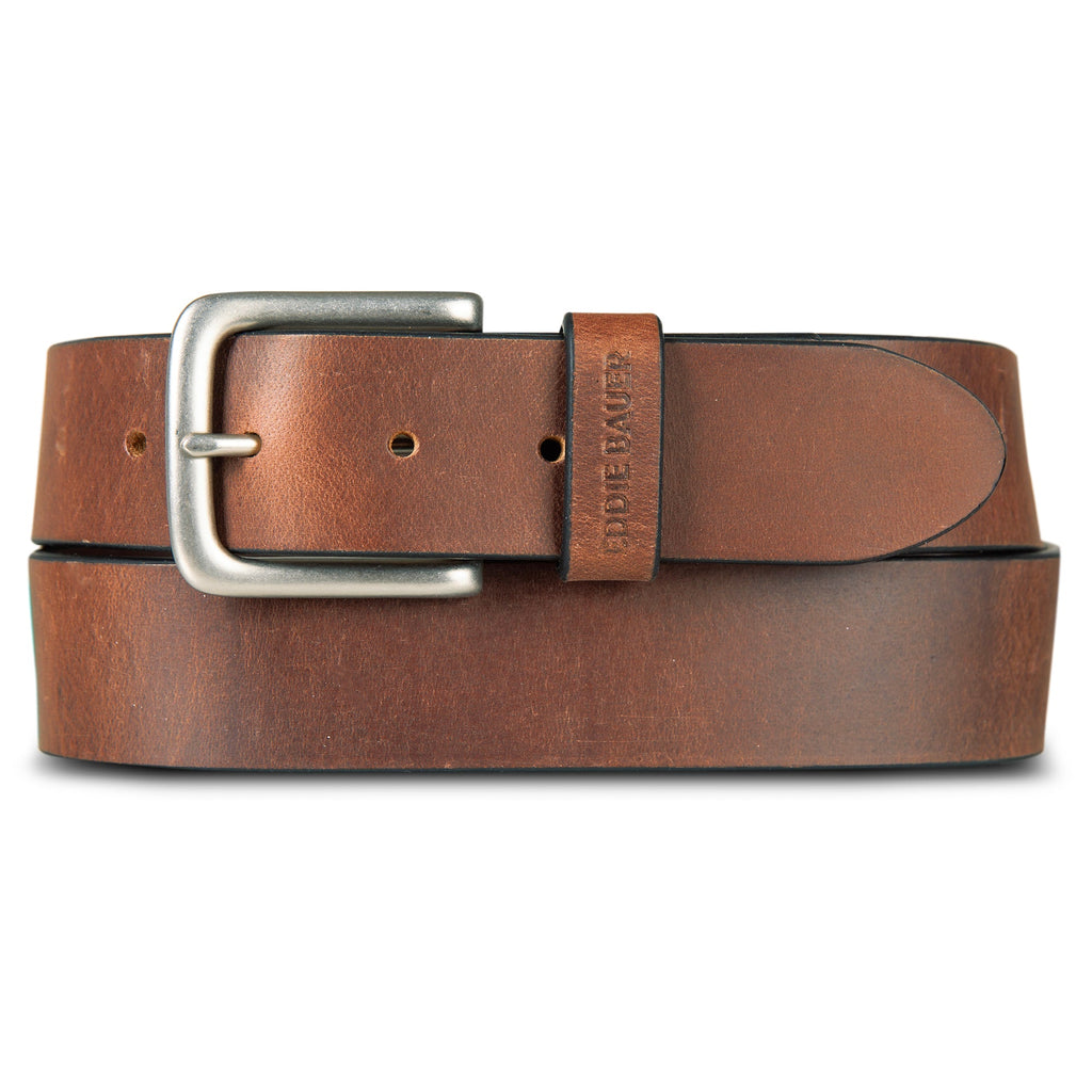 Men's Bridle Leather Belt With Nickel Finish Buckle
