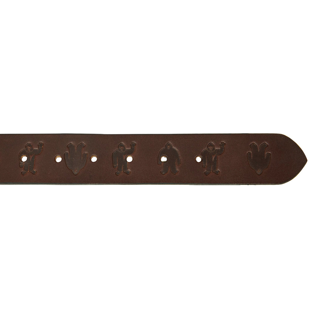 Men's Embossed Sasquatch Harness Leather Belt