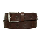 Men's Embossed Sasquatch Harness Leather Belt