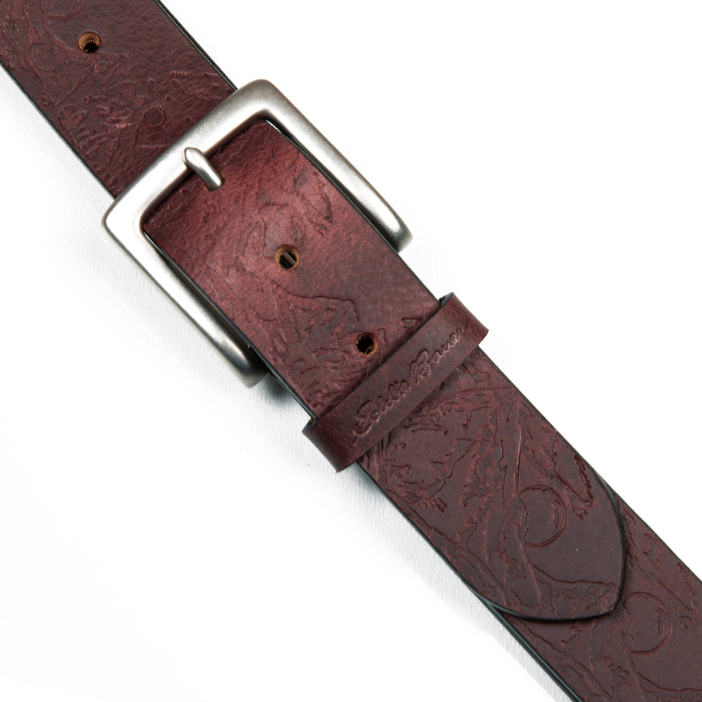 Men's Debossed Live Your Adventure Leather Belt