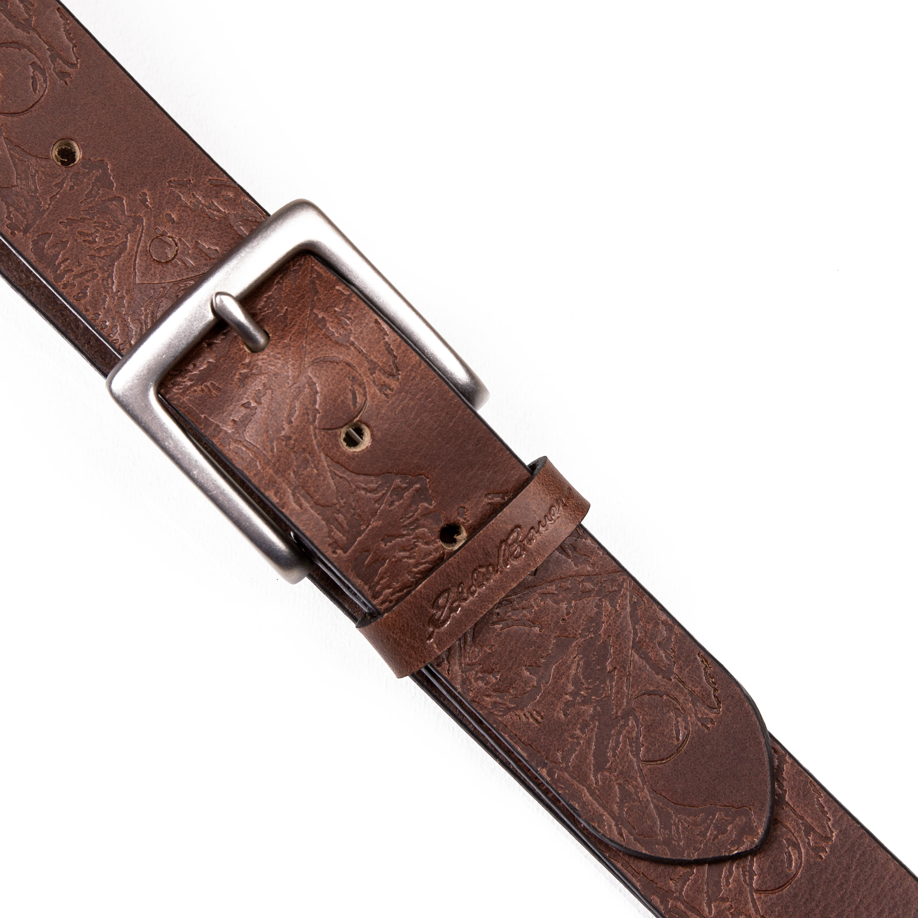 Men's Debossed Live Your Adventure Leather Belt