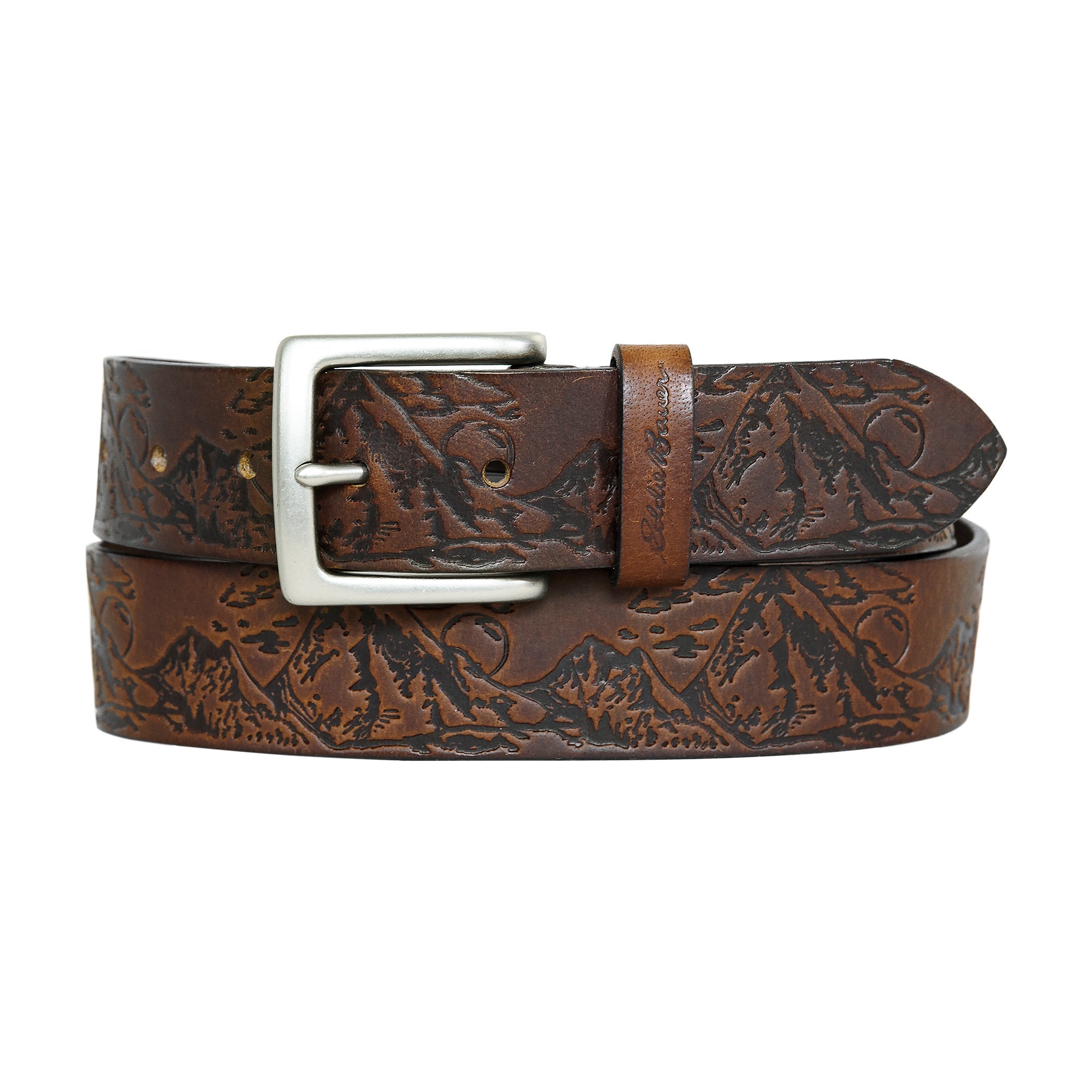 Men's Debossed Live Your Adventure Leather Belt