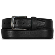 Men's Classic Feather Edge Leather Belt - Black